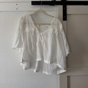 White Lace Blouse Free People